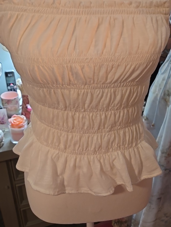 Universal Thread White Smocked Ruffle Tank Top - Picture 9 of 12